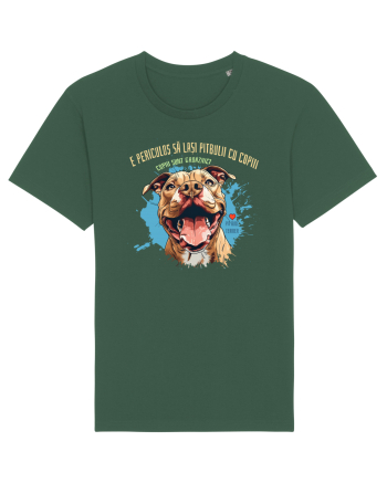 PERICULOS SA LASI PITBULII CU COPIII, COPIII SUNT GROAZNICI - Pitbull Bottle Green