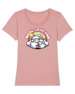 Lână Dragalasă, Te Iubesc Tricou mânecă scurtă guler larg fitted Damă Expresser