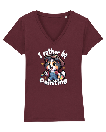 Cadouri pentru Pictori - Rough Collie Drăguț Burgundy