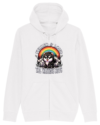 Pomeranian Amuzant Rock - Pufos și Zgomotos White