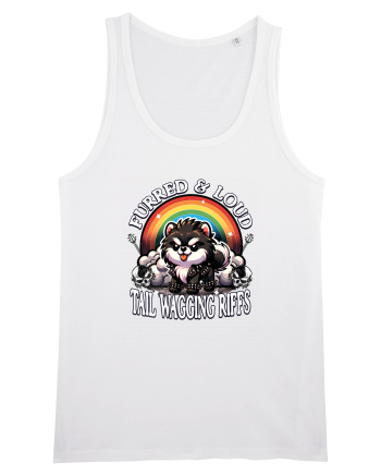 Pomeranian Amuzant Rock - Pufos și Zgomotos White