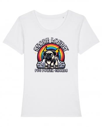 Pug Rock Heavy Metal White