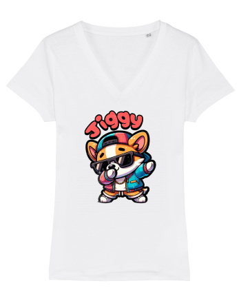 Dab Dance Corgi Jiggy în Stil Chibi White