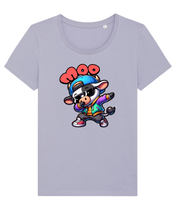 Vaca Amuzantă Dansând Dab în Stil Chibi Lavender