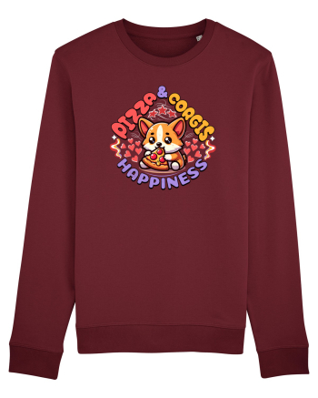 Corgi Mâncând Pizza Burgundy