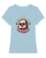 Sandwich Sunt Plin De Fericire Tricou mânecă scurtă guler larg fitted Damă Expresser