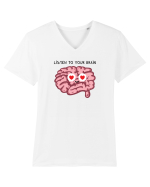 Listen to your brain Tricou mânecă scurtă guler V Bărbat Presenter
