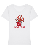 Fast food 2 Tricou mânecă scurtă guler larg fitted Damă Expresser