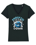 Bowling Amuzant Knock'em Down Tricou mânecă scurtă guler V Damă Evoker