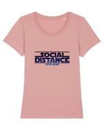 Social distance Tricou mânecă scurtă guler larg fitted Damă Expresser