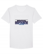 Social distance Tricou mânecă scurtă guler larg Bărbat Skater