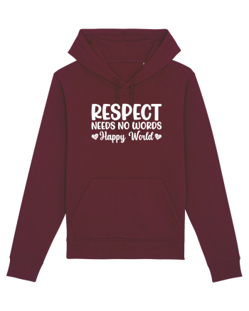 Respect Needs No Words Happy World Burgundy