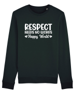Respect Needs No Words Happy World Bluză mânecă lungă Unisex Rise