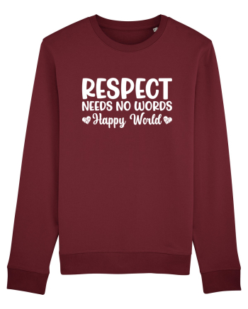 Respect Needs No Words Happy World Burgundy