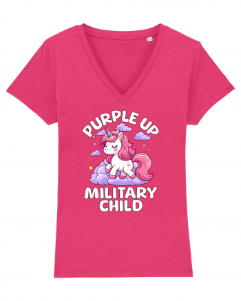 Unicorn Drăguț Mov Susține Copilul Militar Raspberry