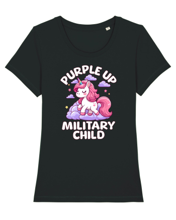 Unicorn Drăguț Mov Susține Copilul Militar Black