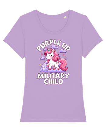Unicorn Drăguț Mov Susține Copilul Militar Lavender Dawn