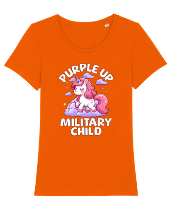 Unicorn Drăguț Mov Susține Copilul Militar Bright Orange