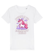 Unicorn Drăguț Mov Susține Copilul Militar Tricou mânecă scurtă  Copii Mini Creator