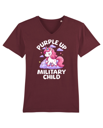 Unicorn Drăguț Mov Susține Copilul Militar Burgundy