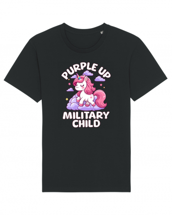 Unicorn Drăguț Mov Susține Copilul Militar Tricou mânecă scurtă Unisex Rocker