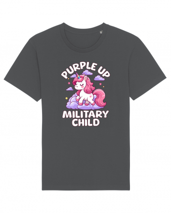 Unicorn Drăguț Mov Susține Copilul Militar Anthracite
