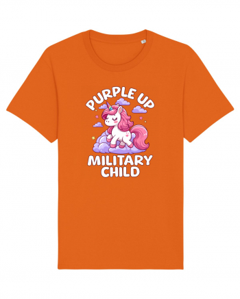 Unicorn Drăguț Mov Susține Copilul Militar Bright Orange