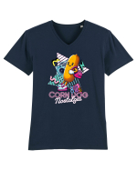 Corn Dog Nostalgie Anii '80 cu Boombox Tricou mânecă scurtă guler V Bărbat Presenter