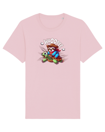 Leneș Amuzant Cowboy Călare pe Broască Țestoasă Cotton Pink
