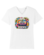 pentru nostalgicii anilor 80 - 80s music rocks Tricou mânecă scurtă guler V Bărbat Presenter