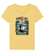 pentru nostalgicii anilor 80 - Raised on 80s rock and roll Tricou mânecă scurtă guler larg fitted Damă Expresser