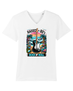 pentru nostalgicii anilor 80 - Raised on 80s rock and roll Tricou mânecă scurtă guler V Bărbat Presenter