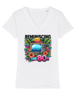pentru nostalgicii anilor 80 - Reminiscing the 80s Tricou mânecă scurtă guler V Damă Evoker