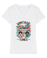 pentru nostalgicii anilor 80 - Vintage tunes Tricou mânecă scurtă guler V Damă Evoker