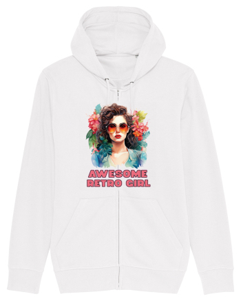 in stilul pop al anilor 80 - Awesome retro girl White