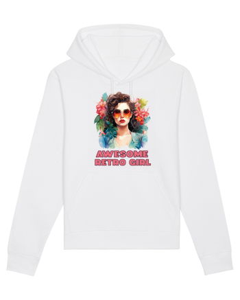 in stilul pop al anilor 80 - Awesome retro girl White