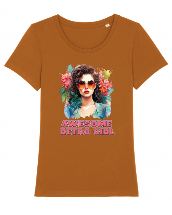 in stilul pop al anilor 80 - Awesome retro girl Roasted Orange