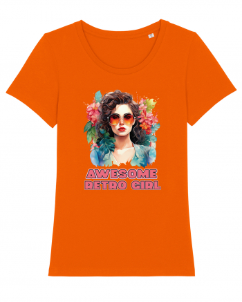 in stilul pop al anilor 80 - Awesome retro girl Bright Orange