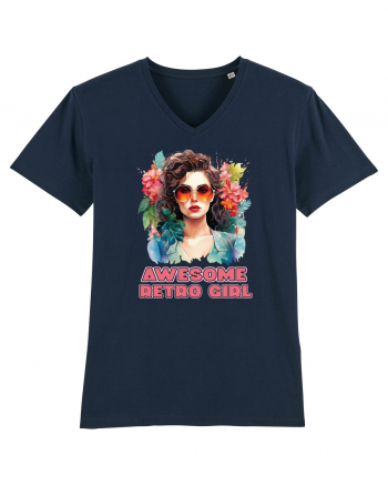 in stilul pop al anilor 80 - Awesome retro girl French Navy