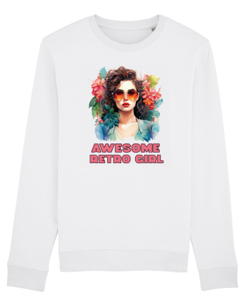 in stilul pop al anilor 80 - Awesome retro girl White