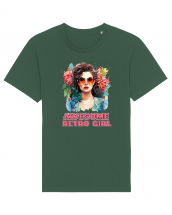 in stilul pop al anilor 80 - Awesome retro girl Bottle Green