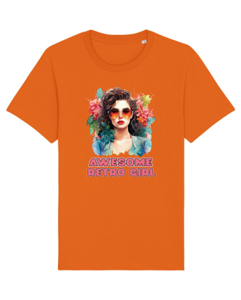 in stilul pop al anilor 80 - Awesome retro girl Bright Orange