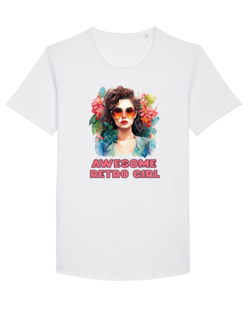 in stilul pop al anilor 80 - Awesome retro girl White