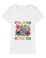 in stilul pop al anilor 80 - Still living in the 80s Tricou mânecă scurtă guler V Damă Evoker
