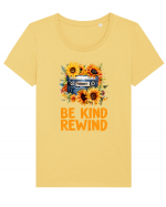 in stil retro chic - Be kind rewind Tricou mânecă scurtă guler larg fitted Damă Expresser