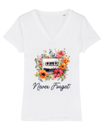 in stil retro chic - Never forget Tricou mânecă scurtă guler V Damă Evoker