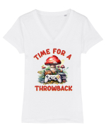 in stil retro chic - Time for a throwback Tricou mânecă scurtă guler V Damă Evoker