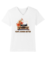 in stil retro chic - Vinyl sounds better Tricou mânecă scurtă guler V Bărbat Presenter