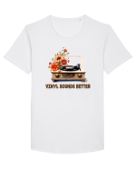 in stil retro chic - Vinyl sounds better Tricou mânecă scurtă guler larg Bărbat Skater
