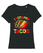 I vote for tacos Tricou mânecă scurtă guler larg fitted Damă Expresser